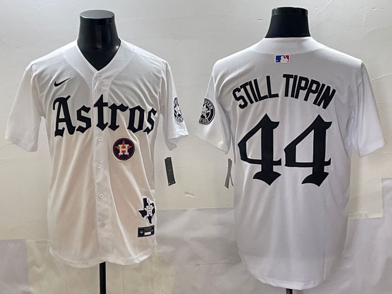 Men 2025 Houston Astros #44 Still Tippin White Five generations Joint Name Nike MLB Jersey style 11